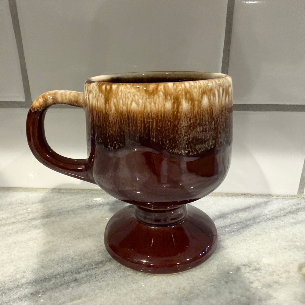 Vintage McCoy Pottery‎ Brown Drip Glaze Mug Cup with Handle #7075